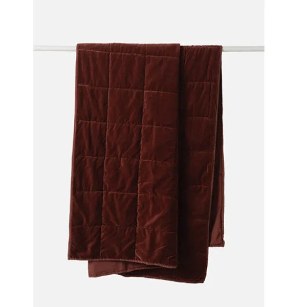 Velvet Quilted Throw (Mulberry) - 140 x 180cm