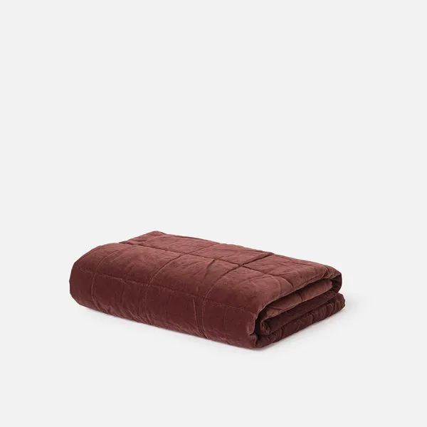 Velvet Quilted Throw (Mulberry) - 140 x 180cm