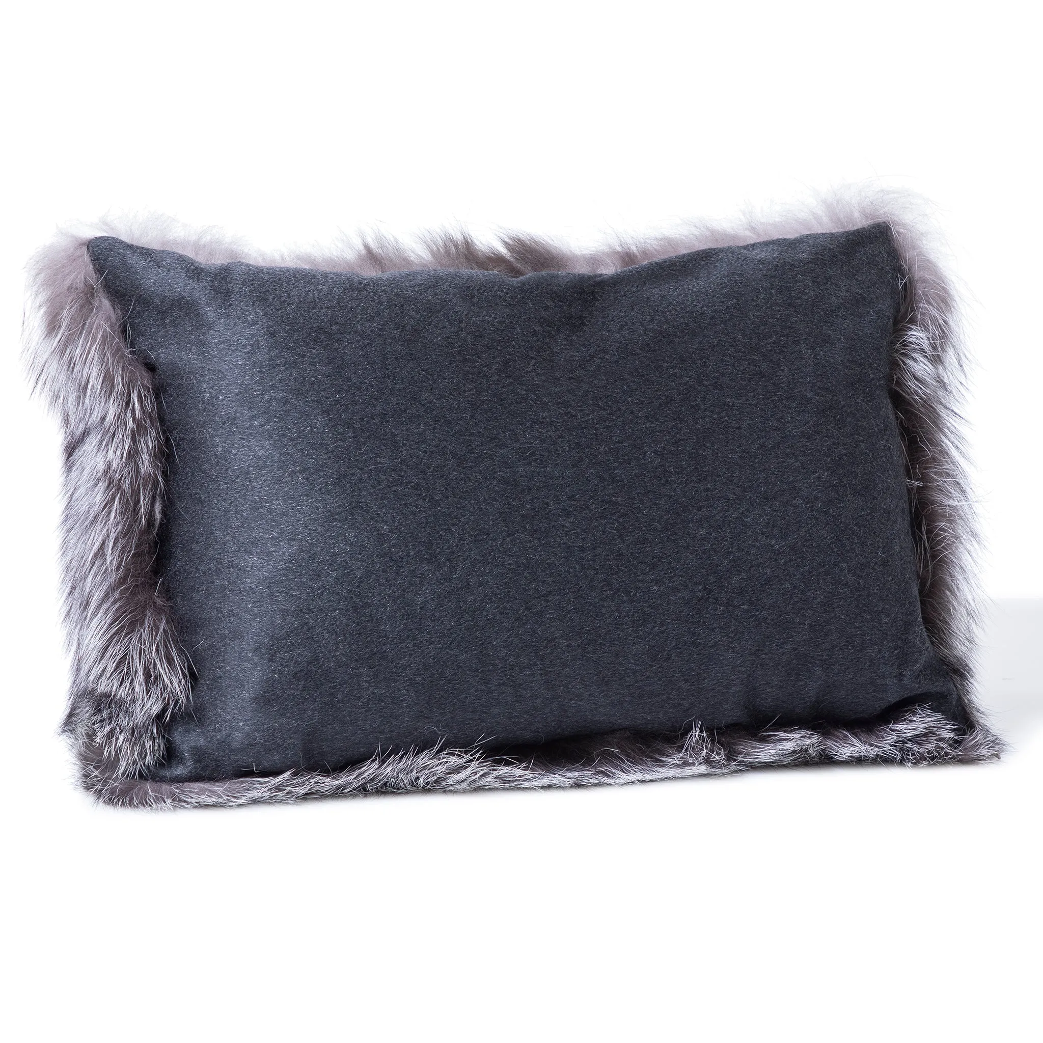 Volpe Finland Fur and Cashmere Pillow - Grey