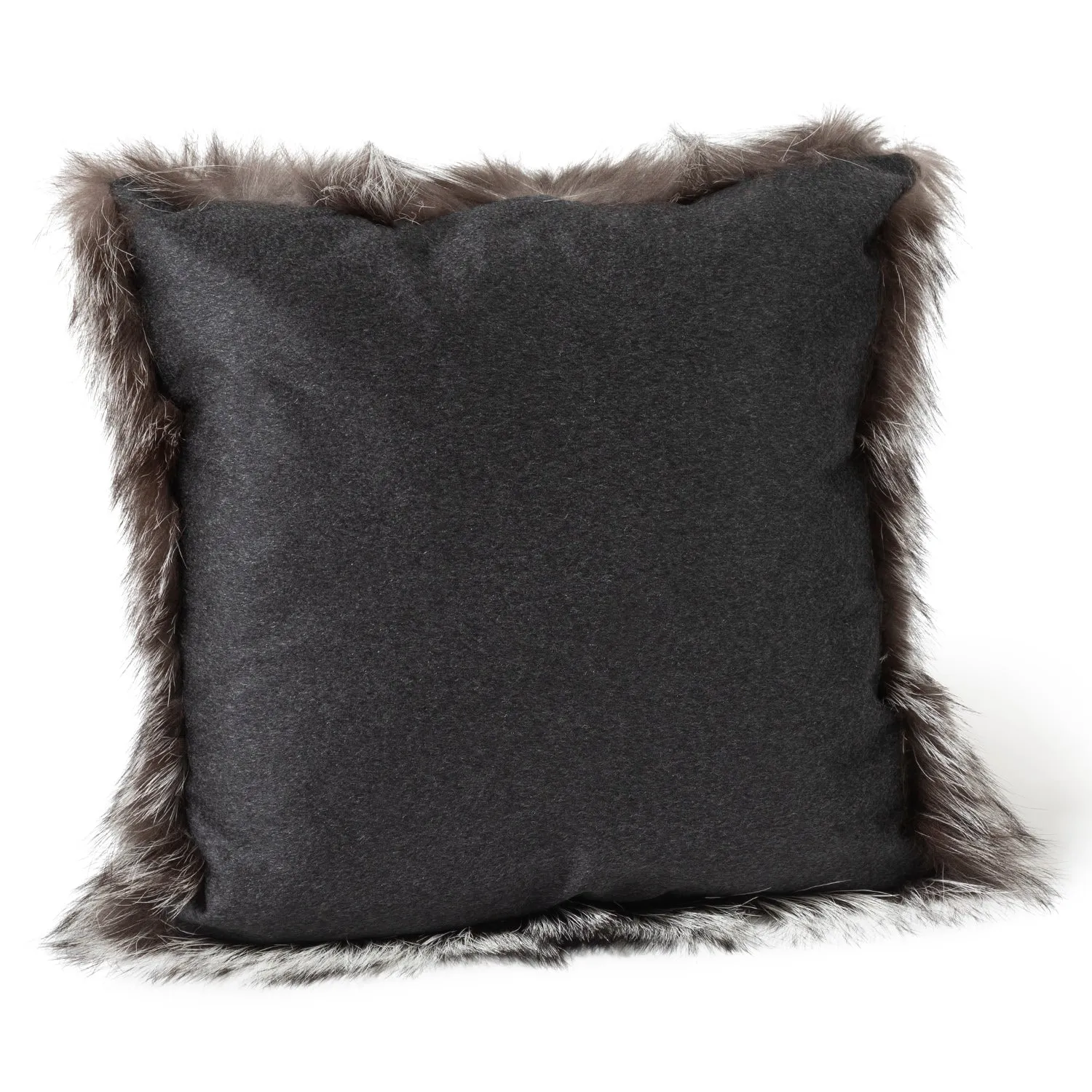 Volpe Finland Fur and Cashmere Pillow - Grey