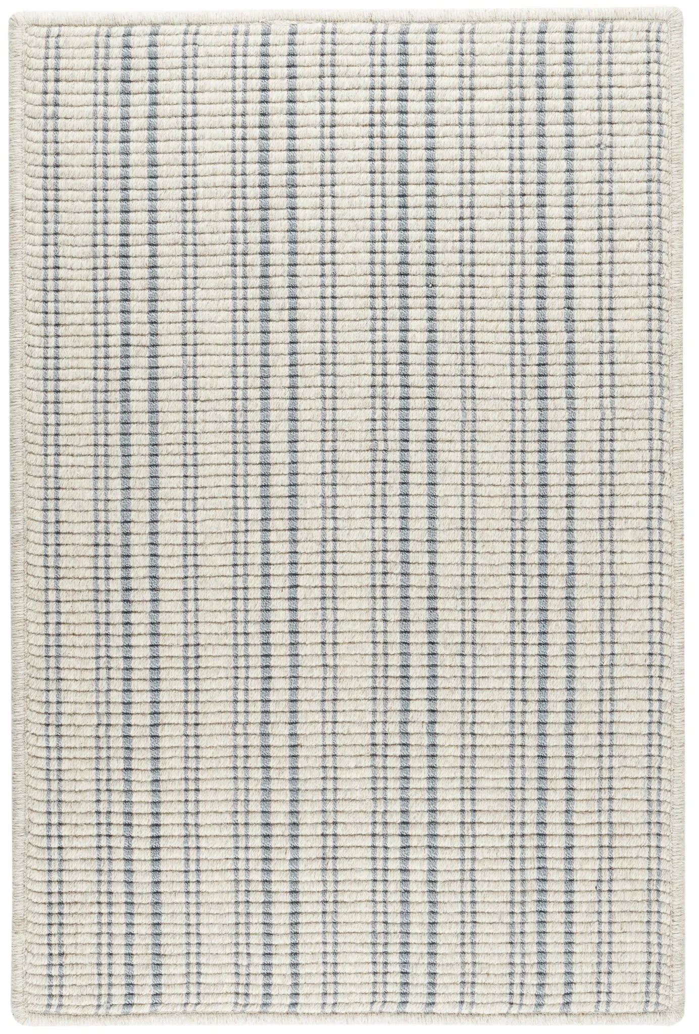 Warren Ticking Slate Woven Wool Custom Rug Swatch With Attached Rug Pad