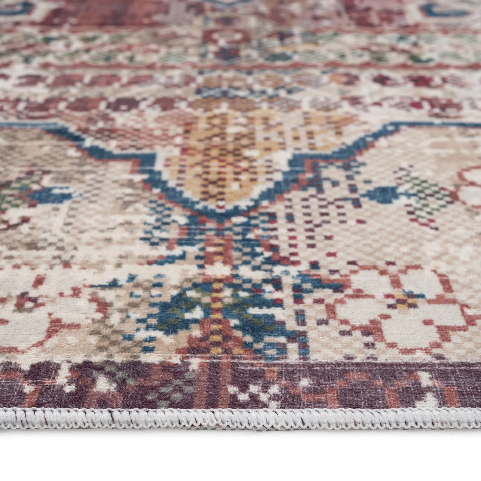 Washable Rustic Oriental Runner Rug - Eliza