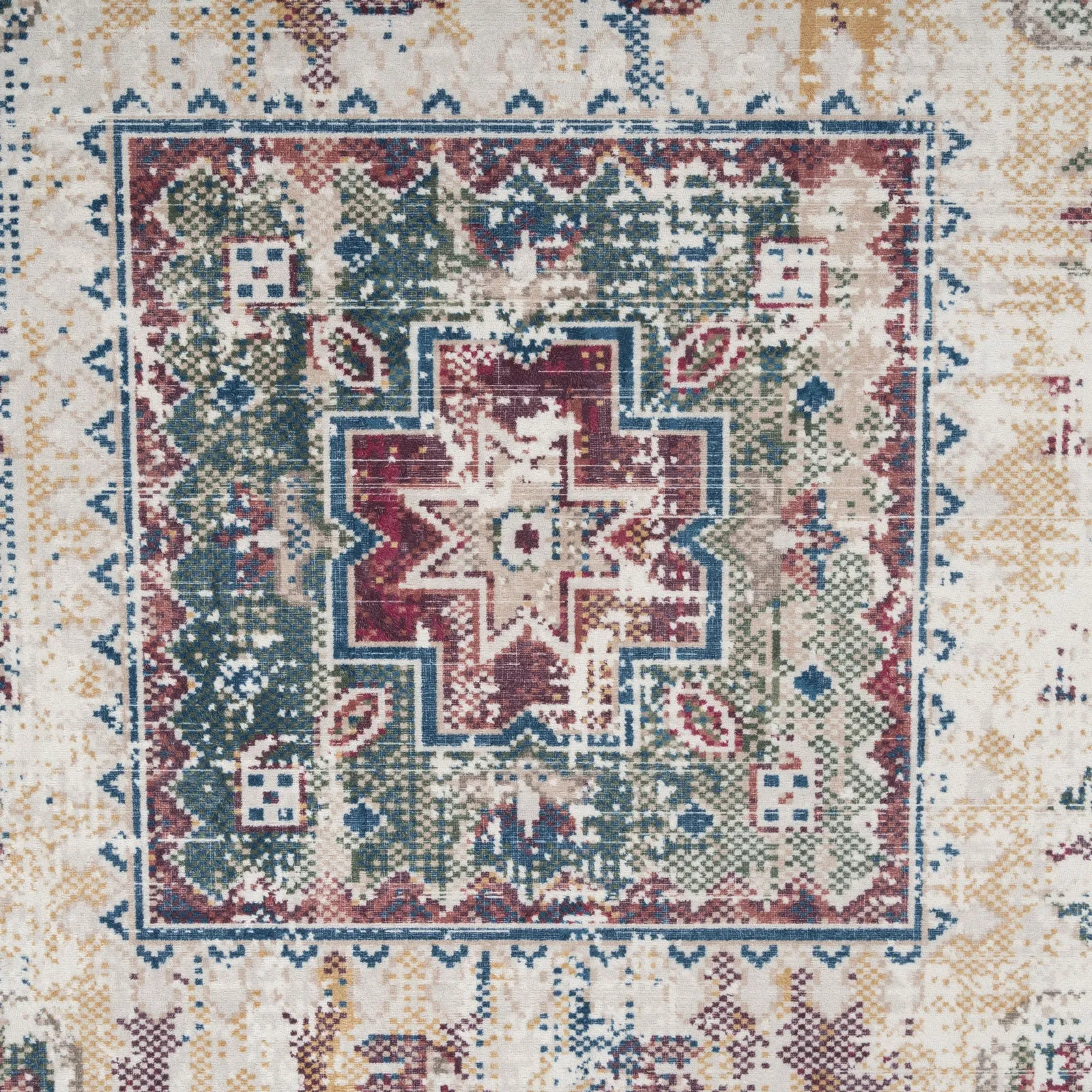 Washable Rustic Oriental Runner Rug - Eliza