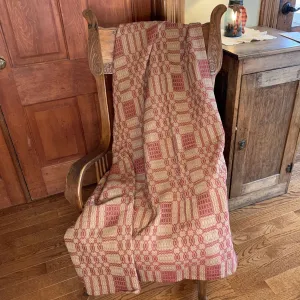 Westbury Cranberry and Tan Woven Throw