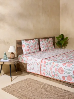 Westside Home Rust Foliage Design Reversible Double Bed Quilt