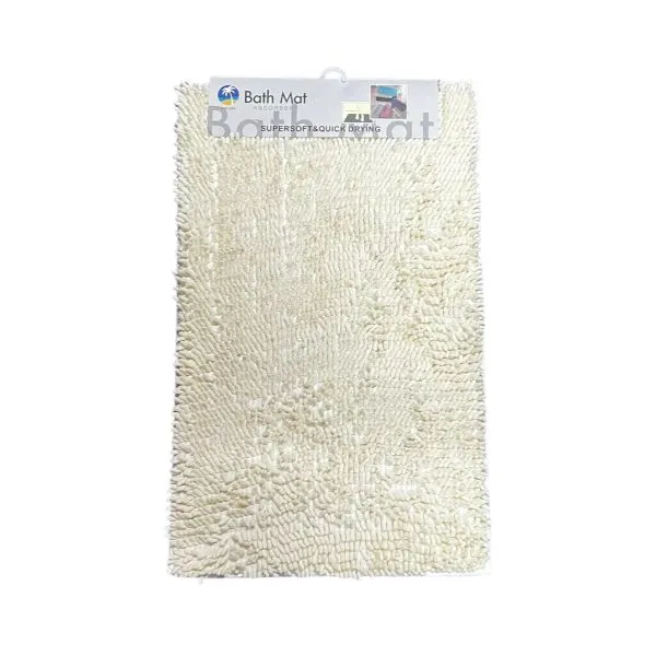 White Super Soft & Quick Drying Shower Mat - 50cm x 80cm