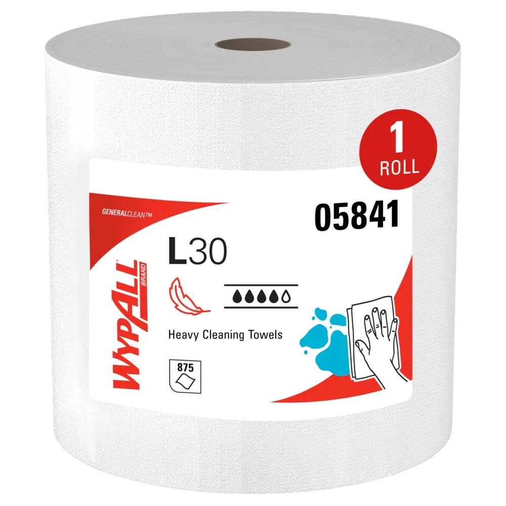 Wipers - WypAll® General Clean L30 Heavy Duty Cleaning Towels, Jumbo Roll (1 Roll With 975 Sheets), 05841