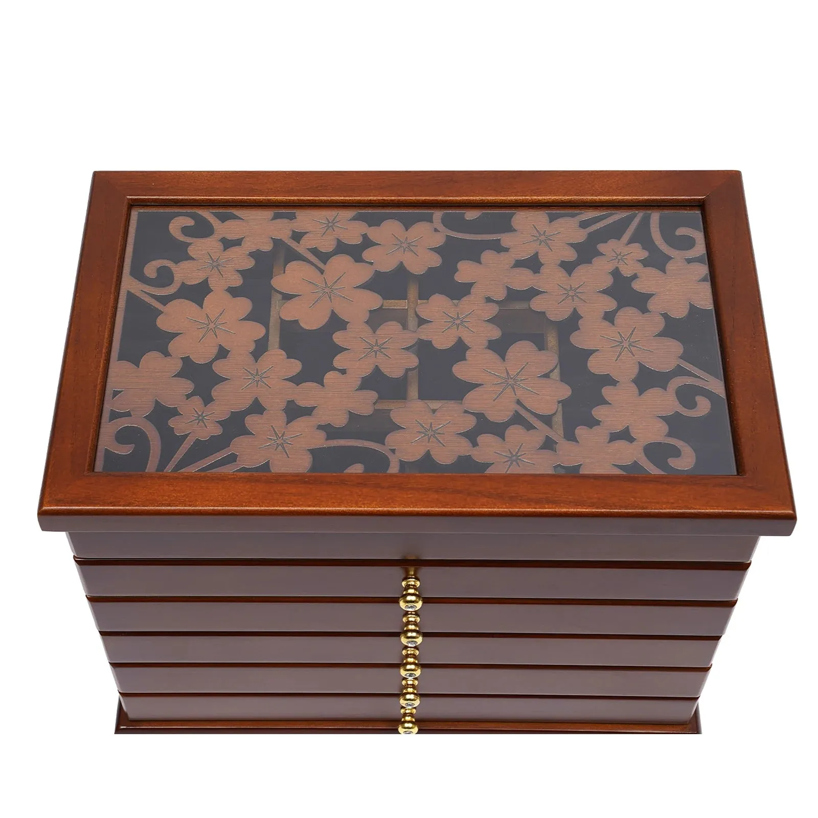 Wooden Jewelry Box, 6-Drawer Organizer for Rings, Necklaces, and Accessories