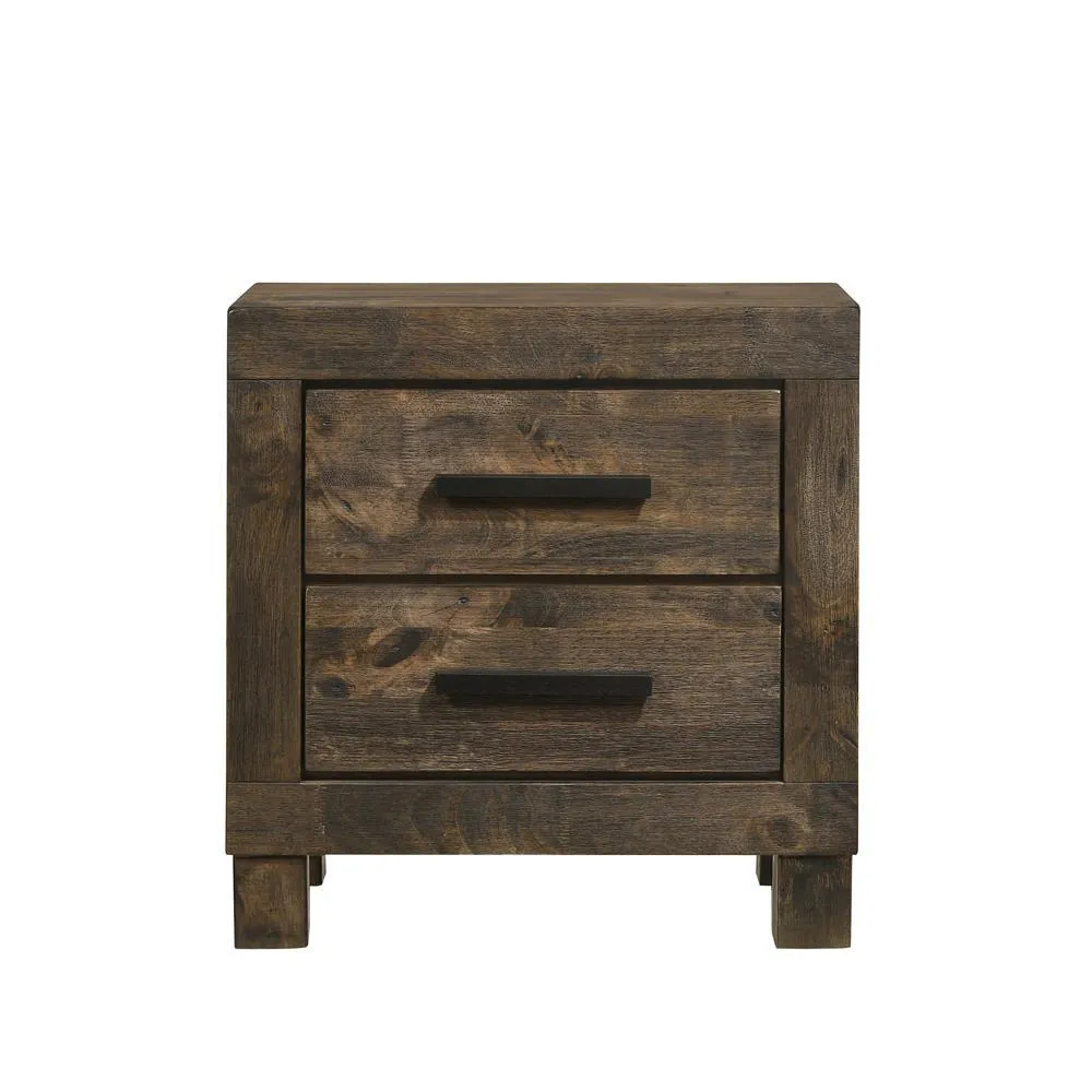 Woodmont 2-drawer Nightstand Rustic Golden Brown