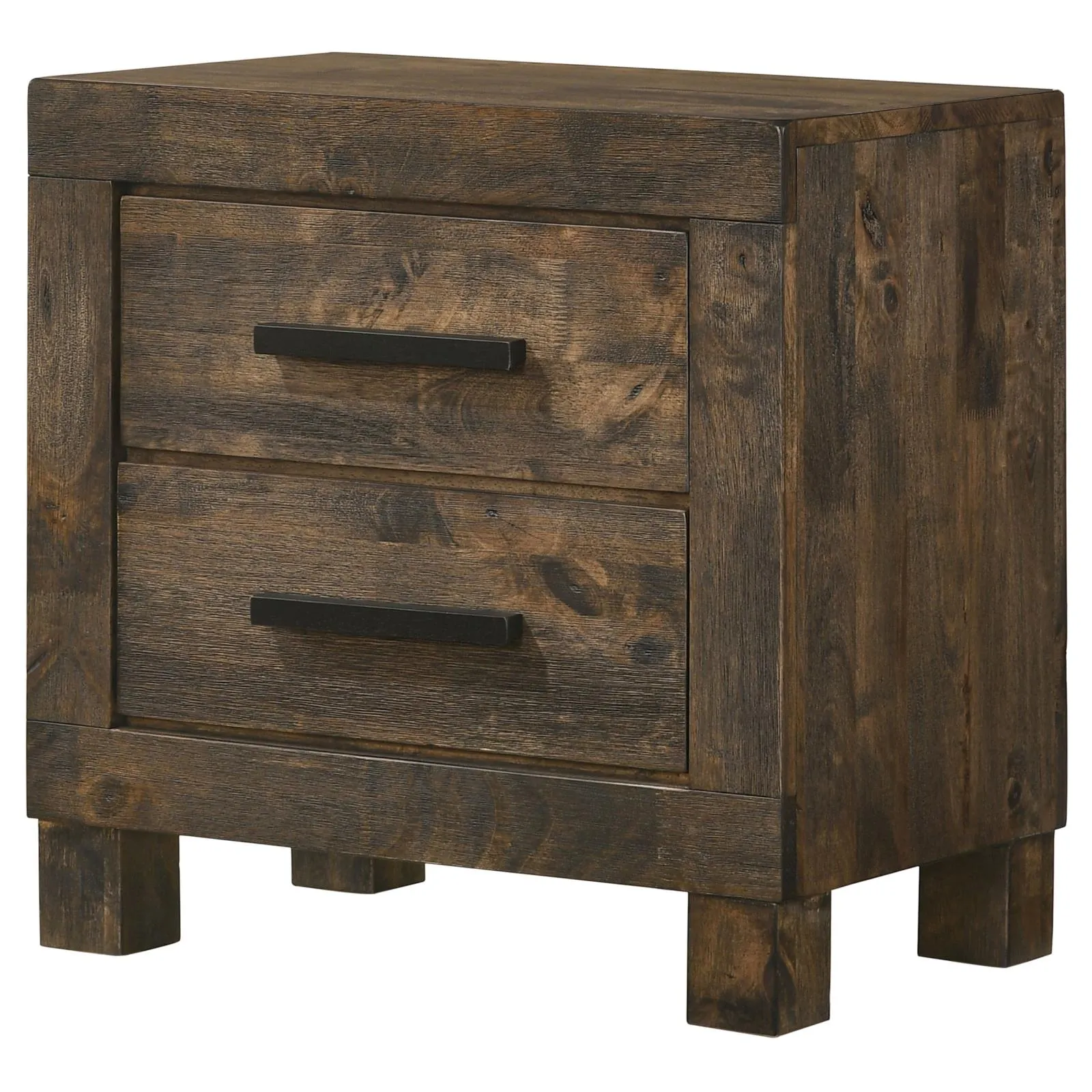 Woodmont 2-Drawer Nightstand Rustic Golden Brown