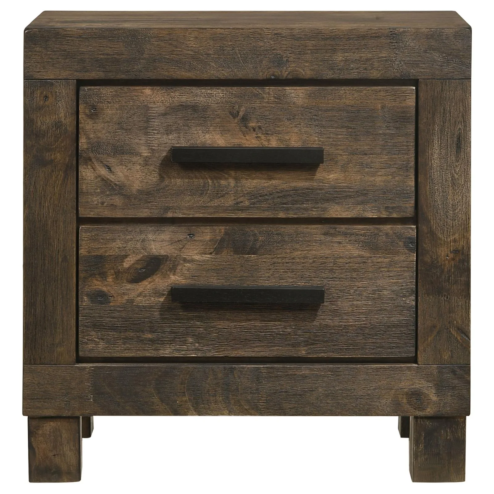 Woodmont 2-Drawer Nightstand Rustic Golden Brown