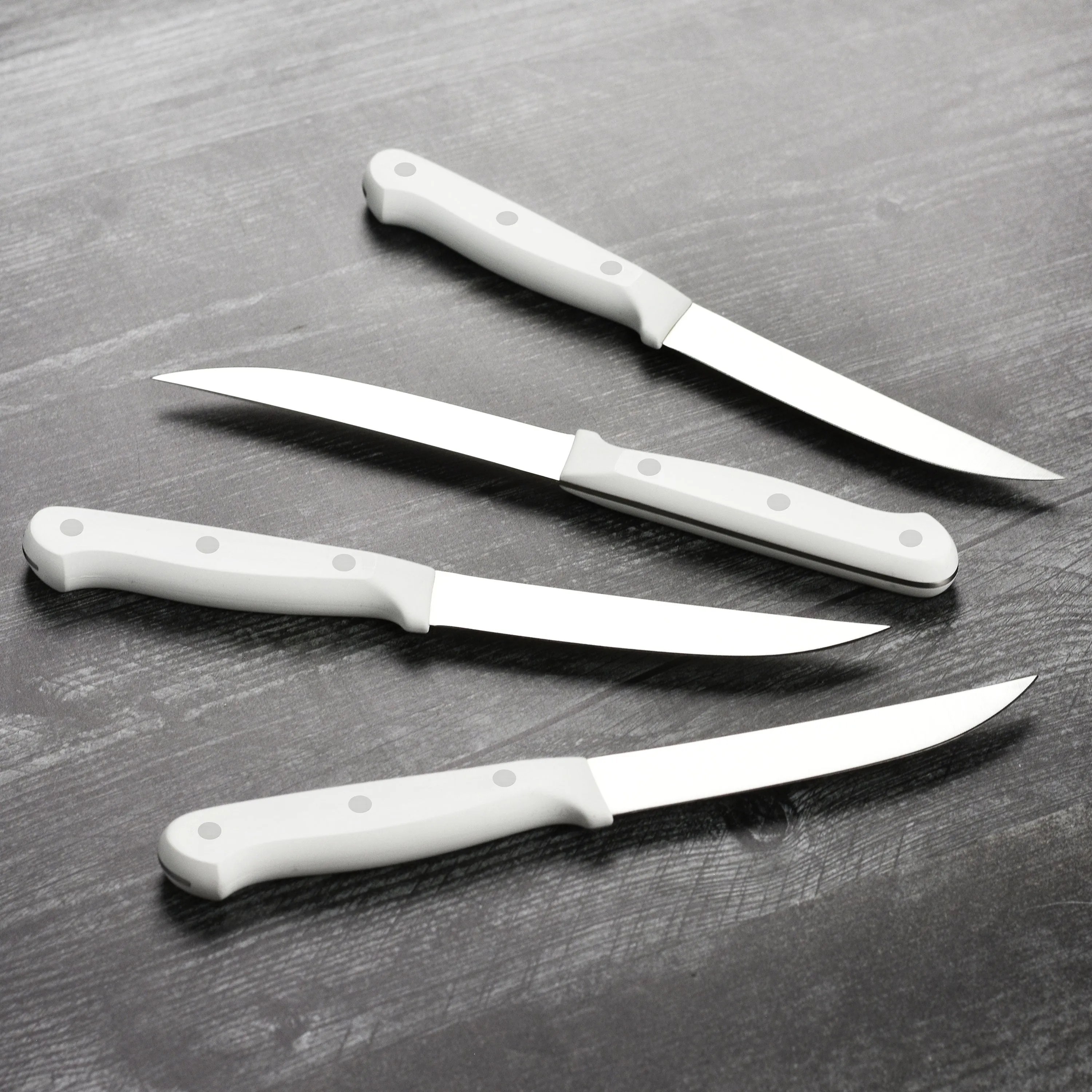 Wusthof Gourmet 4 Piece Steak Knife Set with White Handles