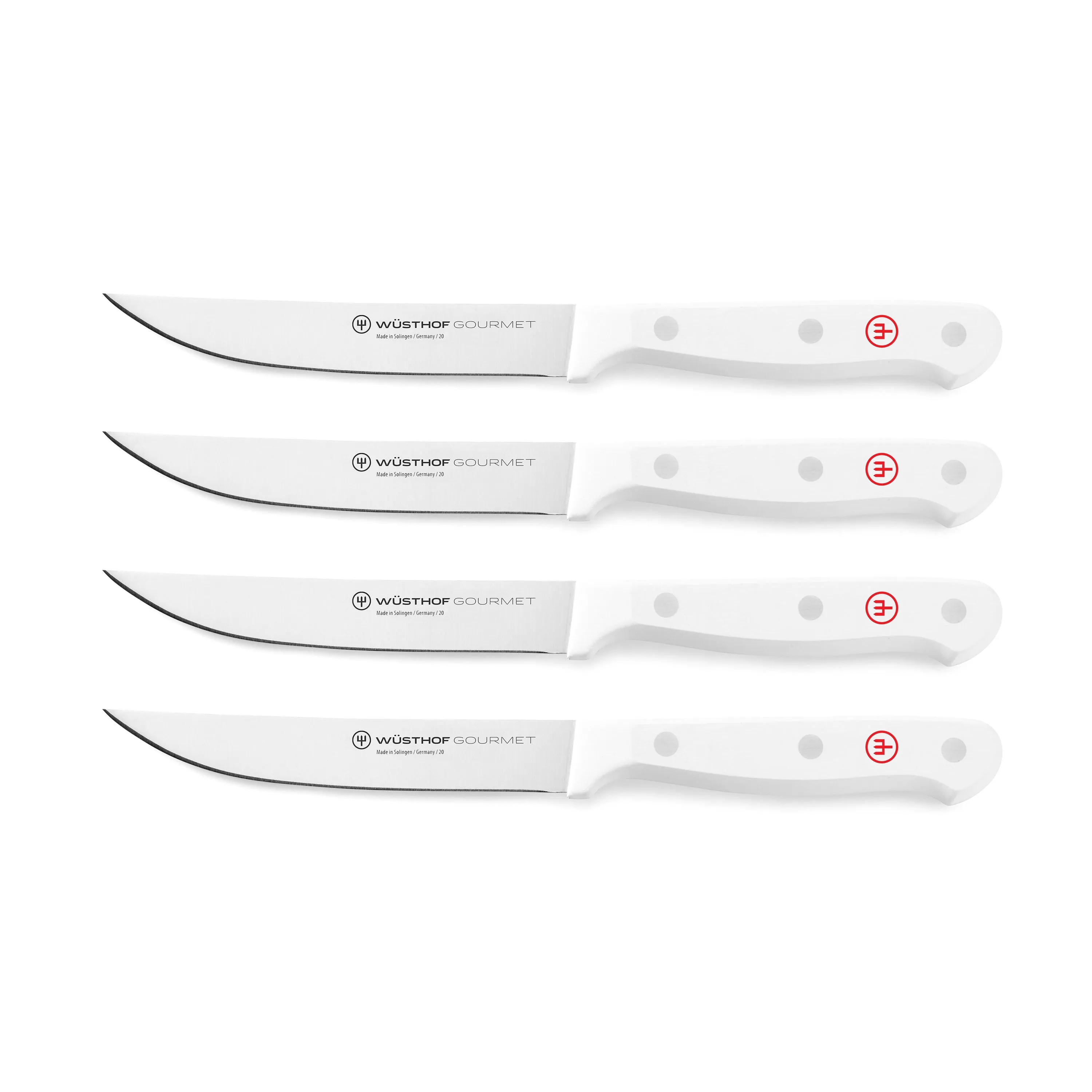 Wusthof Gourmet 4 Piece Steak Knife Set with White Handles