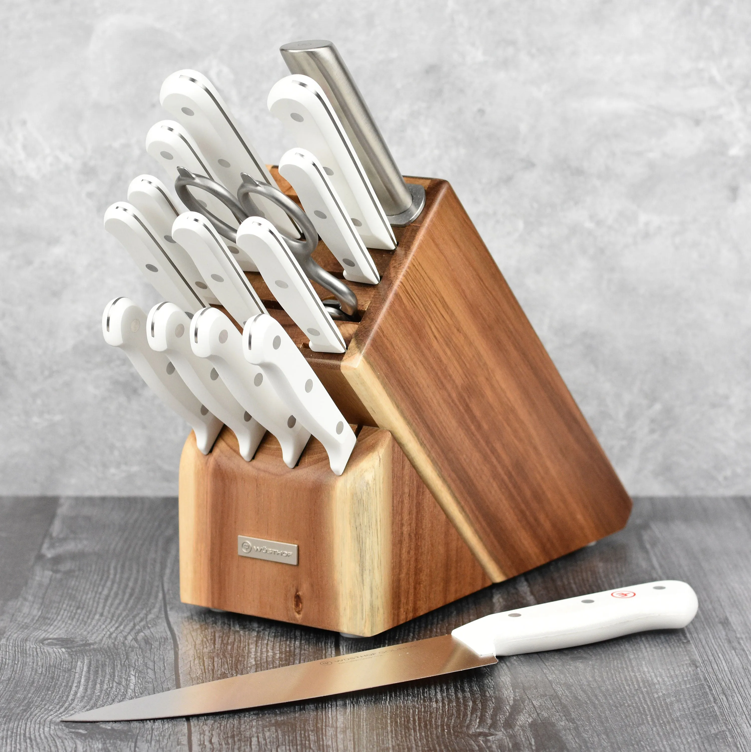 Wusthof Gourmet 4 Piece Steak Knife Set with White Handles