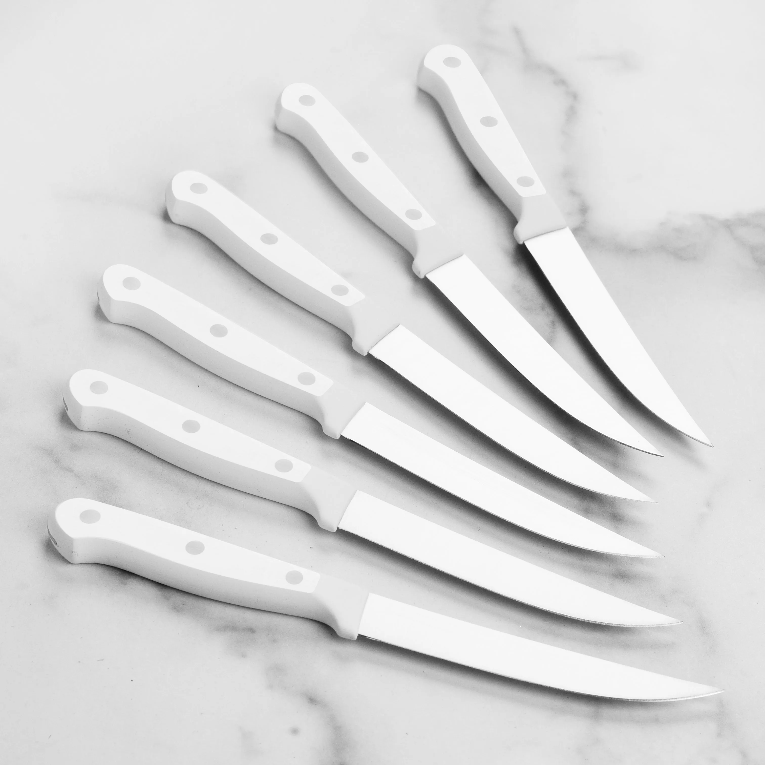 Wusthof Gourmet 6 Piece Steak Knife Set with White Handles