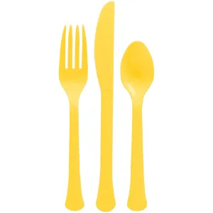 Yellow Sunshine Plastic Cutlery, 24 Count