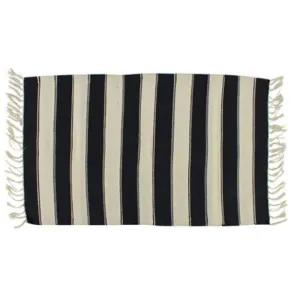 Zian Striped Cotton Rug - 90cm x 60cm