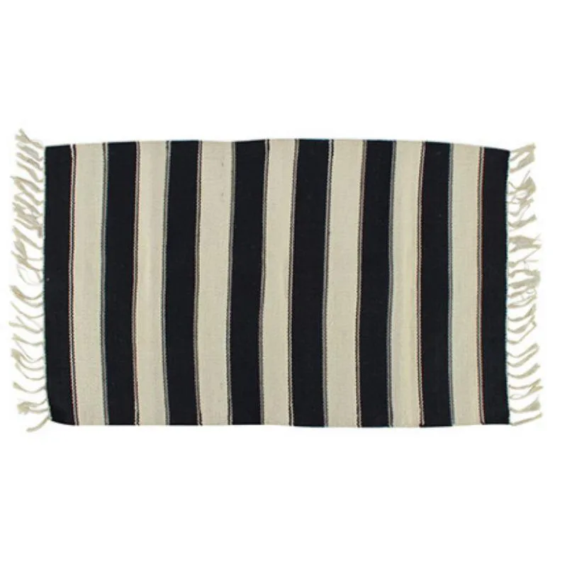 Zian Striped Cotton Rug - 90cm x 60cm