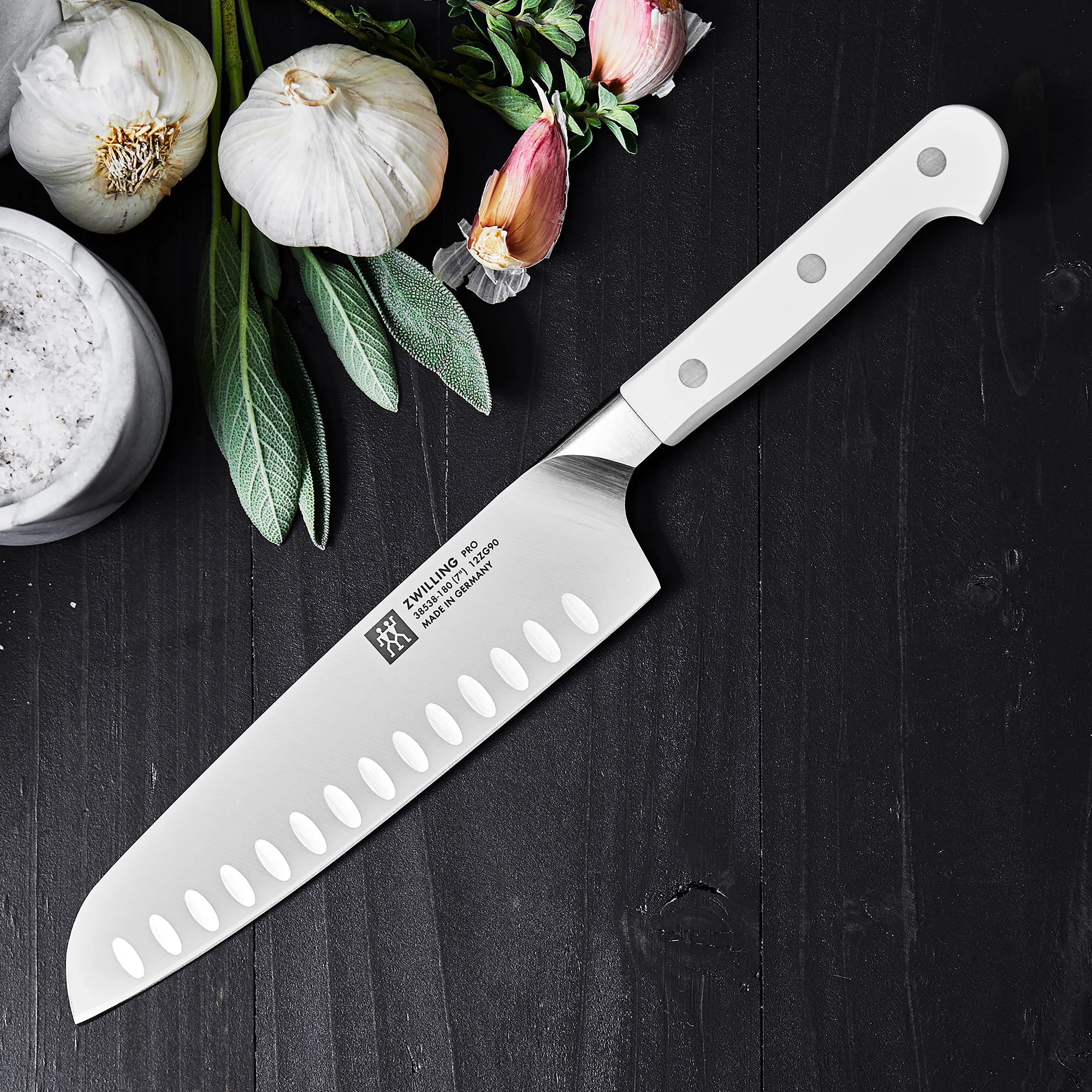 Zwilling Pro Le Blanc 7" Hollow Edge Santoku Knife